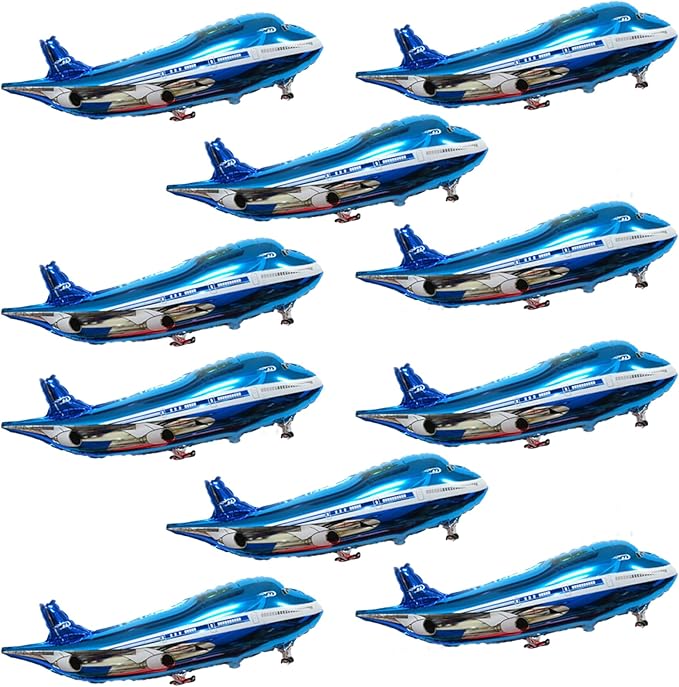 31inch Large Airplane Blue Party Decoration Airplane Balloon Birthday Party Supplies (10pcs Airplane)