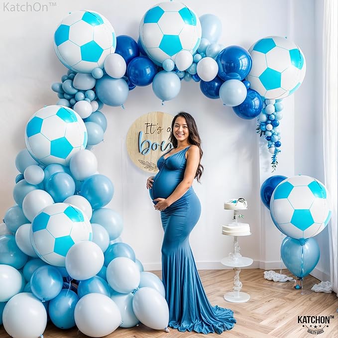 Katchon, Blue Soccer Balloons 22 Inch-pack Of 6 | Soccer Birthday Party Decorations | Soccer Ball Balloons, soccer Theme Party Decorations | Gender Reveal Decorations, Sports Themed Party decorations