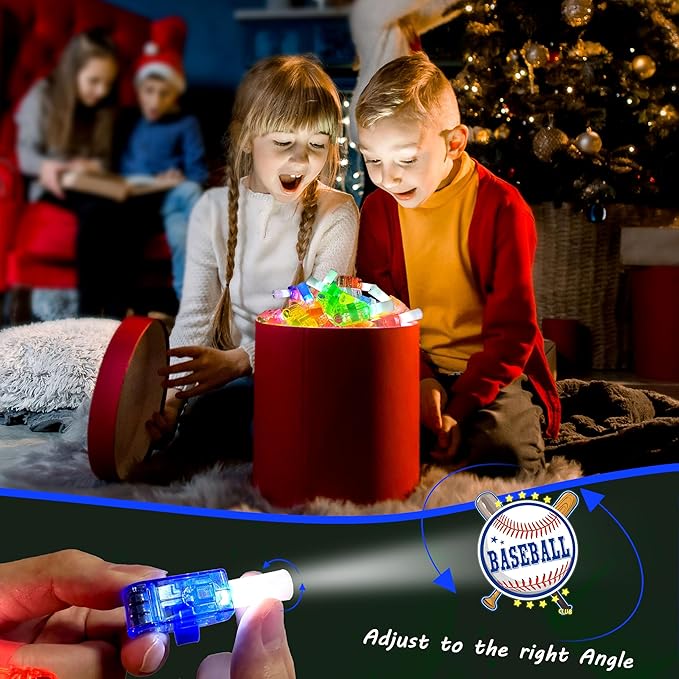 24PCS Baseball Party Favors-LED Finger Lights：Glow-in-the-Dark Light-Up Toys Bulk for Kids,Baseball Theme Birthday Party Decorations Supplies, Kids' Party Goodie Bags, Classroom Prizes, Fun Gifts