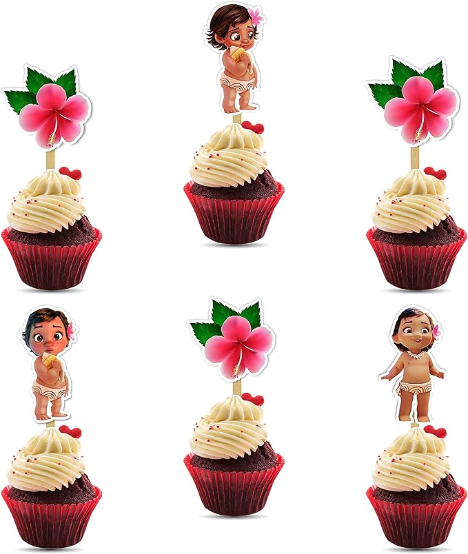 Bby Mna Cupcake Topper - Elegant Dessert Decoration | Ocean Theme Party Decor | Stylish & Reusable Cupcake Topper for Birthday Celebrations