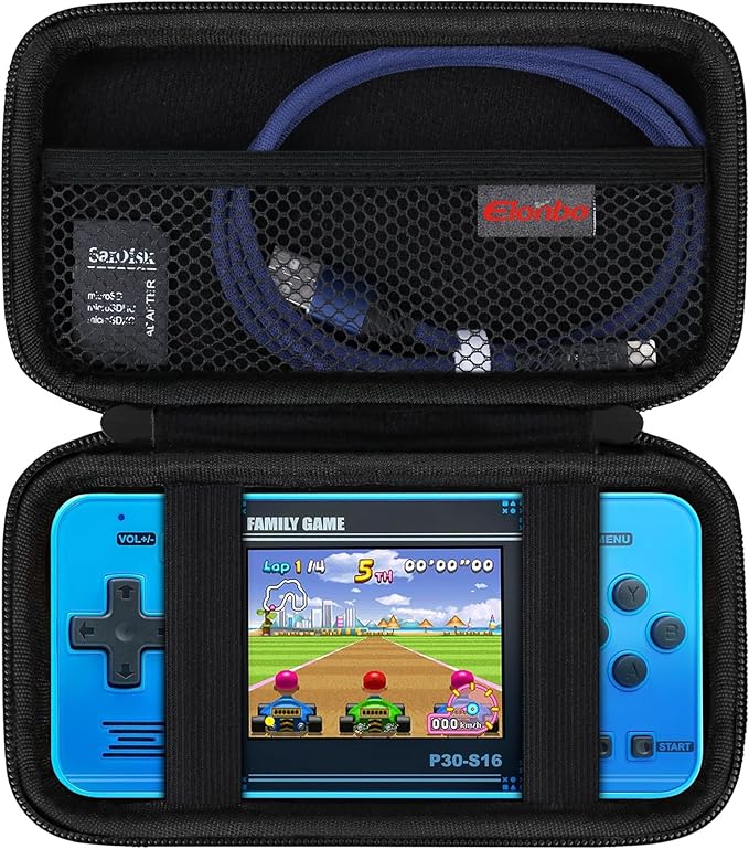 Elonbo Carrying Case for WELLST·G/TaddToy/Beijue/FAMILY POCKET/CCTU/X-JOYKIDS/GREENCREEK/Beico/KAVOYI/GuaiyeyeAP/TEBIYOU Handheld Game Console, Portable Electronic Gaming Player Bag, Black