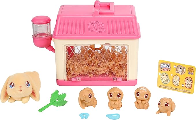 Little Live Pets Lil Baby Bunny Playset Pack, Mama Surprise Bunny Family Collection, Interactive Fold-Out Easter Baby Girl Gifts, Toy for Kids 5+