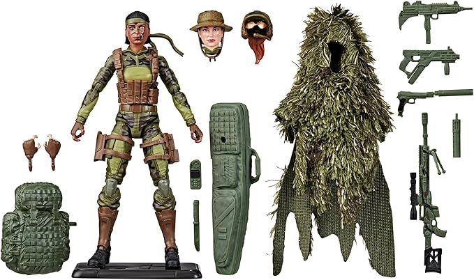 G.I. Joe Classified Series 60th Anniversary Action Marine - Sniper, Collectible 6 Inch Action Figure with Ghillie Suit and 19 Accessories