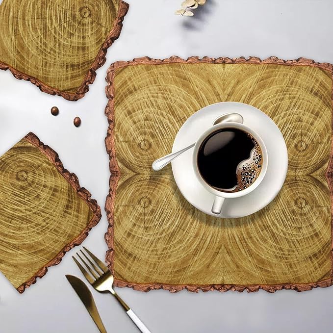 100Pcs Wood Grain Napkins, Disposable Wood Paper Napkins, Brown Birthday Decorations Napkins for for Lumberjack Rustic Party Decorations Woodland Decorations Camping Supplies, 13 x 13 Inches