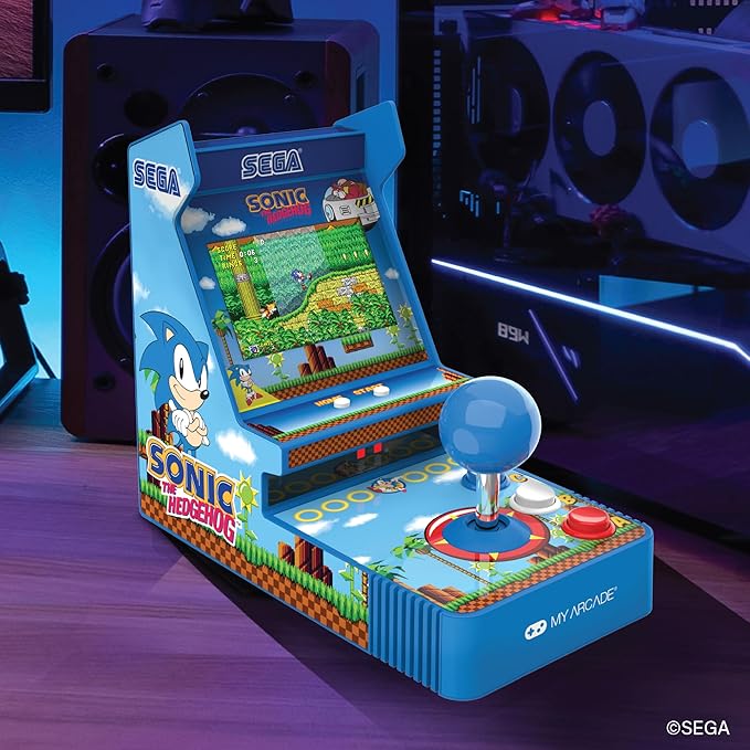 My Arcade Sonic Joystick Player: Sonic The Hedgehog, 2 Games in 1, Sega Classic, Gifts for Kids and Adults