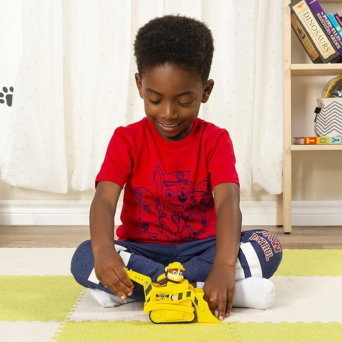 PAW Patrol, Rubble’s Bulldozer, Toy Vehicle with Collectible Action Figure, Sustainably Minded Kids Toys for Boys & Girls Ages 3 and Up