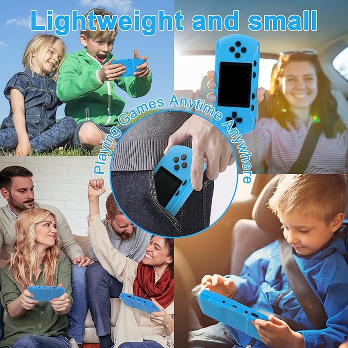 3.0" Screen Retro Handheld Game for Kids Adults - Portable 258 Preloaded Classic Video Games, Rechargeable Gaming Player for Travel Electronic Xmas Gift for Boys Girls