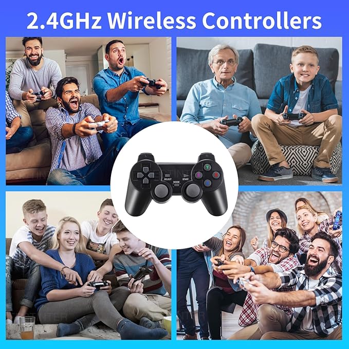 Retro Game Console - Retro Game Stick,2024 Upgrade Plug and Play Video Game Console Built in 25400+Games,4K HDMI Output,15 Classic Emulators,Dual 2.4G Wireless Controllers (64G Memory Card)