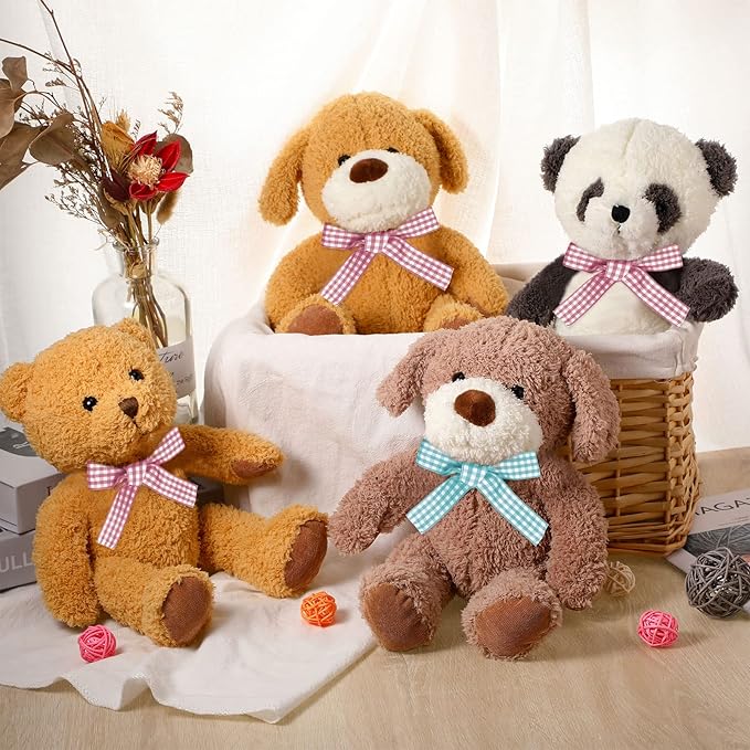 Civaner 7 Pcs Stuffed Animals Bulk 12.5 Inch Cute Soft Animal Plush Toys for Kids Birthday Gifts Baby Shower Party Decorations (Bright Color,Jungle)