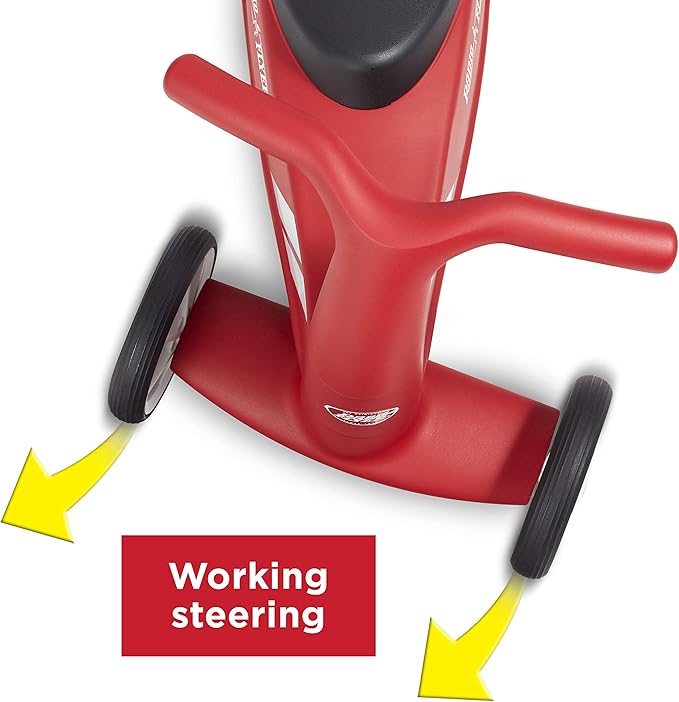 Radio Flyer Scoot About Sport Ride On, Ages 1-3, Stable Wide Front Wheels, Front Steering, Clear Kick Path, Under Seat Storage, Easy-Glide Wheels, Toddler Ride On, Amazon Exclusive
