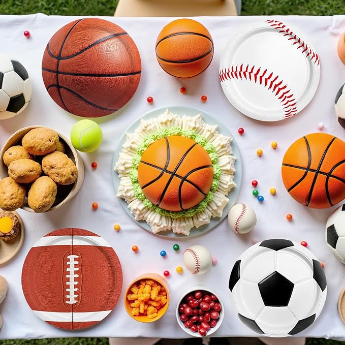 Gatherfun Sports Themed Birthday Party Kit for 40 - Includes Sports Themed Plates and Napkins for Boys Sports Theme Party Decorations Supplies