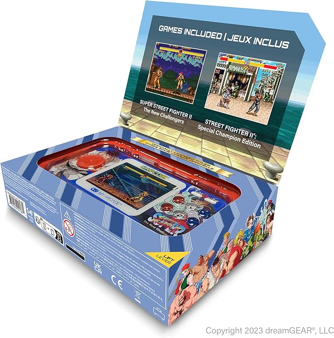 My Arcade Street Fighter II Pocket Player Pro: Capcom Officially Licensed Retro Handheld Game Consoles, 2 Games in 1, 2.75" Color Screen