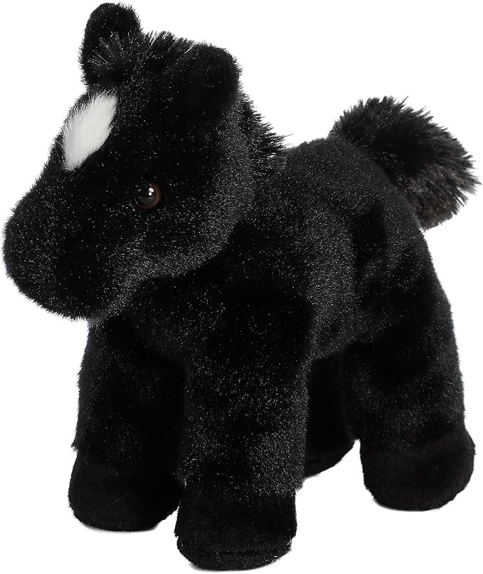 Aurora® Adorable Mini Flopsie™ Beau™ Stuffed Animal - Mini Companions Ready for Playful Adventures - for Kids All Ages, Toddlers, Adults, and Families - Black 8 Inches
