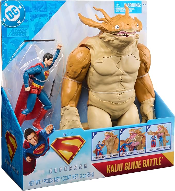 DC Comics, Superman, Superman Vs. Kaiju Slime Battle, Action Figure with GiantKids Playset, Super Heroes Toys for Boys and Girls Ages 4 and Up