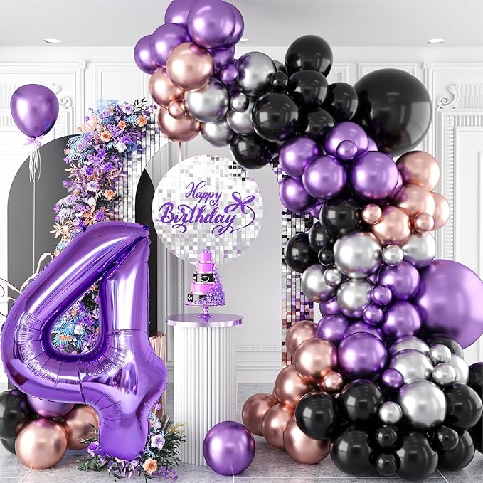Purple 1 Balloon Number for Girls 1st Girls Birthday, 40 Inch Large Number Foil Balloons, Foil Helium for Women 31 Years Old Birthday Party Anniversary Graduation Party Decoration Kids Supplies