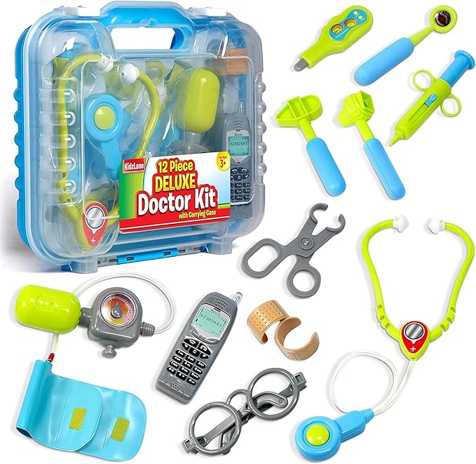 Winning Fingers Flashing Cube Electronic Memory & Brain Game | 4-in-1 Handheld Game for Kids and Kidzlane Doctor Kit | Kids Doctor Playset With Electronic Stethoscope