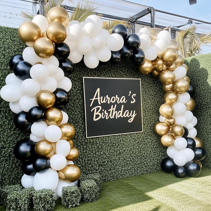 RUBFAC 129pcs White Balloons Different Sizes 18 12 10 5 Inch for Garland Arch, Latex Balloon for Engagement Wedding Anniversary Birthday Party Baby Shower Decoration