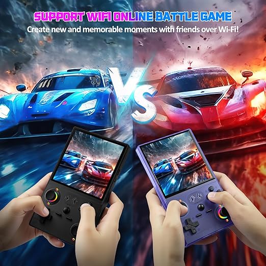 UYTGXEN XF40V Retro Handheld Game Console with 2*Detachable Long Joysticks, 4.0-Inch HD IPS Screen Retro Gaming Console, Preloaded Classic Games with Multiple Emulator, Pocket Video Gaming