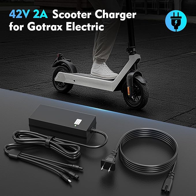 EVAPLUS SGS Certified 42V 2A Fast Charger with 3 Types of Connectors | for 36V Lithium Batteries- Compatible with Pocket Mod, Sports Mod, Electric Scooters