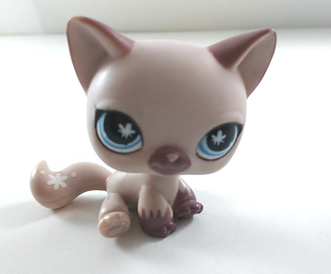 Shorthair Kitten #664 (Tan, Blue Eyes, Brown Ears and Nose, Black Eyeliner) - Littlest Pet Shop (Retired) Collector Toy - LPS Collectible Replacement Figure - Loose (OOP Out of Package & Print)