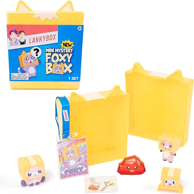 LankyBox Mini Foxy Mystery Box Foxy Mystery Box with 9 Exciting Toys to Discover Inside, Officially Licensed LankyBox Merch