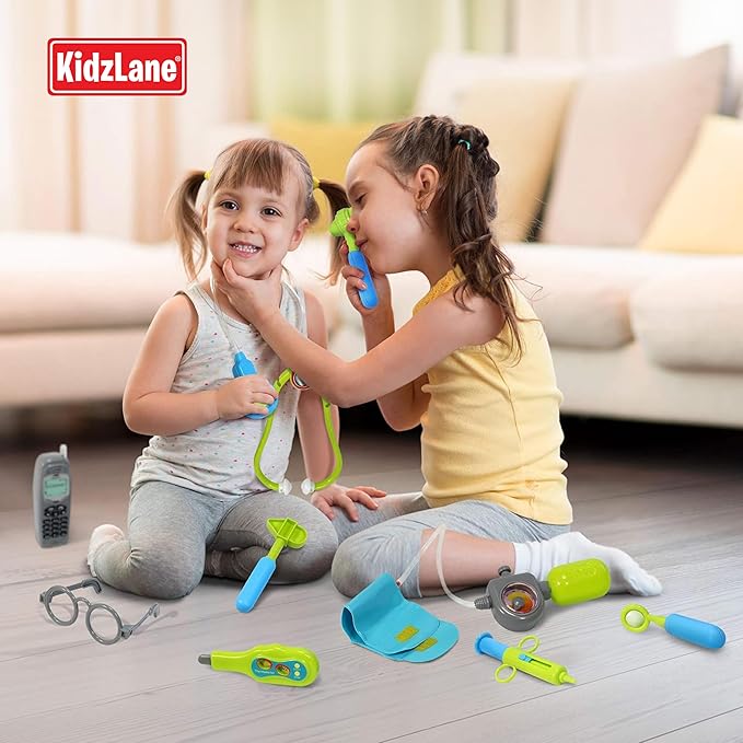 Winning Fingers Flashing Cube Electronic Memory & Brain Game | 4-in-1 Handheld Game for Kids and Kidzlane Doctor Kit | Kids Doctor Playset With Electronic Stethoscope