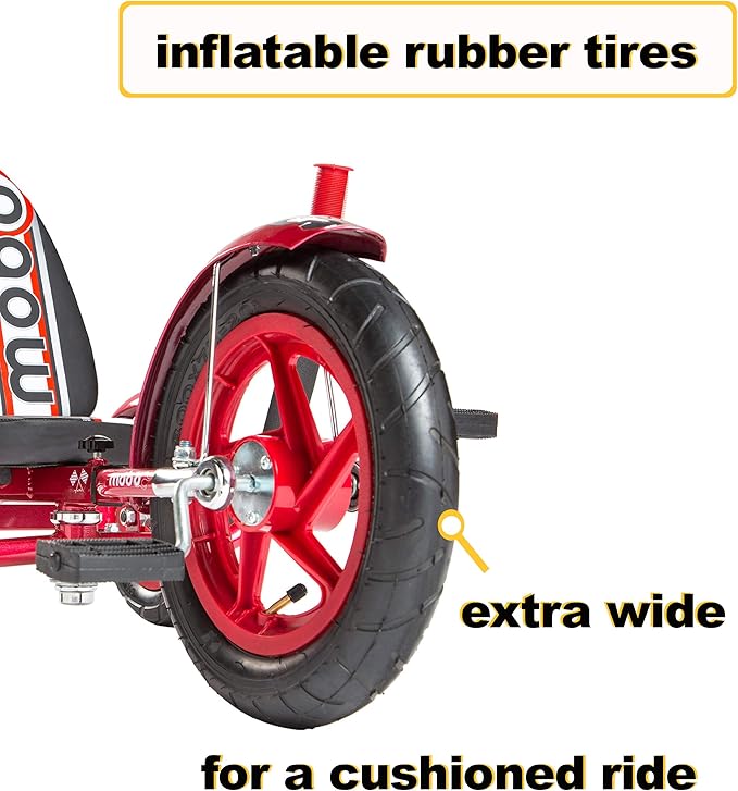 Mobo Mity Sport Safe Tricycle. Toddler Big Wheel Ride On Trike. Pedal Car, Red Large
