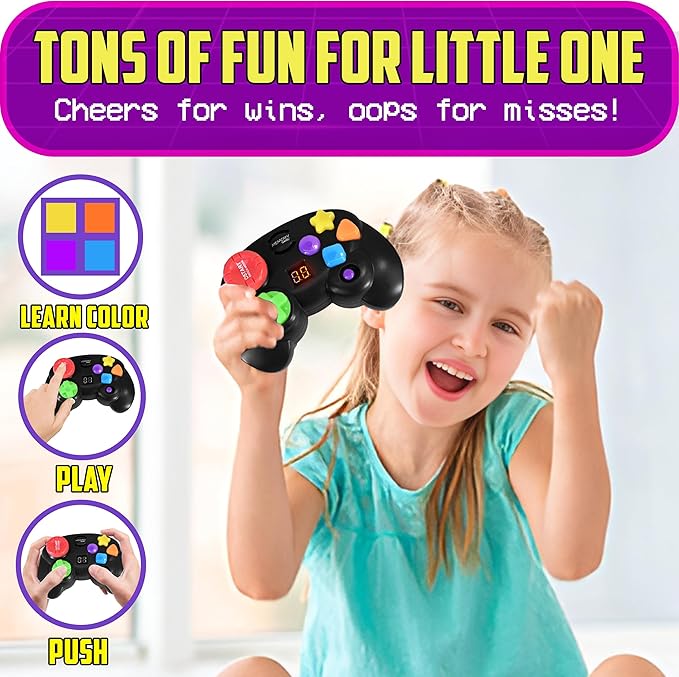 Skywin Light Up HandHled Memory Game Controller – Fun Electronic Game for Ages 4-8, Educational Toy and Gifts for Smart Kids Who Love Lite Brite and Perfection Games