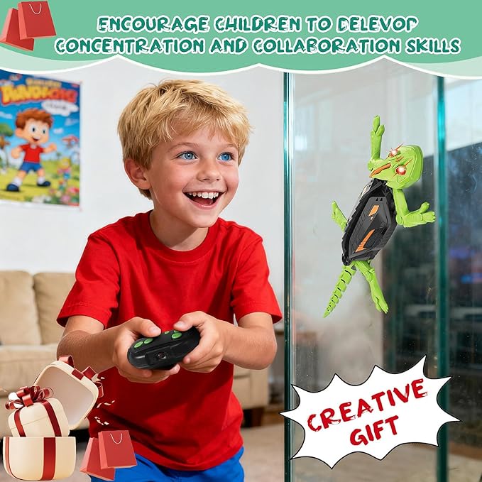 Wall Crawler Gecko RC Toy for Age 8-13 - Realistic Remote Control Lizard Wall Climbing Toy, Birthday Gifts for Boys Age 4-8, Fun and Novelty Toys for Kids Girls & Boys