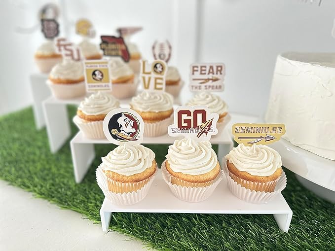 FSU Cupcake Topper Party Supplies for Football, Birthday, Graduation Party Decorations (24 Pieces) (Florida State Seminoles)