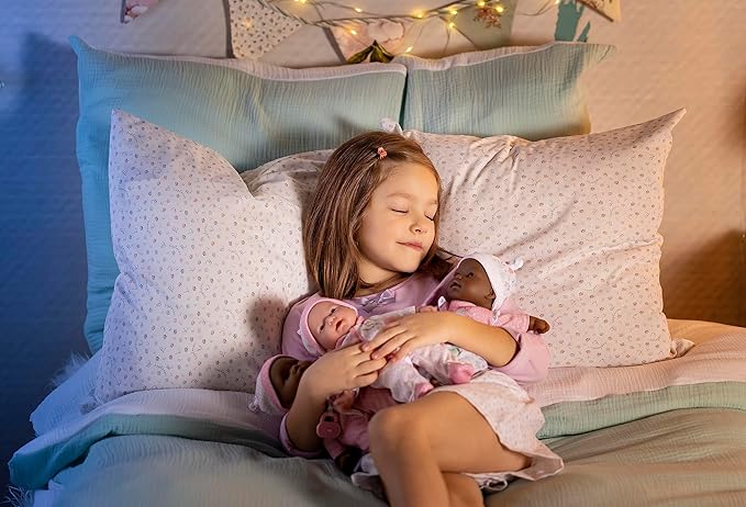 La Baby African American 11-inch Small Soft Body Baby Doll | JC Toys - La Baby | Washable |Removable Pink Floral Outfit w/Hat, Pacifier & Blanket | for Children 12 Months +