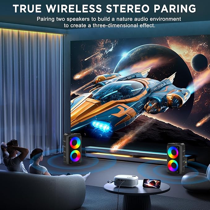 Karaoke Machine,Outdoor Bluetooth Speaker, PA Speaker with 1 Wireless Karaoke Microphones Wireless for Adults Kids with Upgraded Subwoofer, Support TWS/TF/USB/AUX for Home Party Outdoor