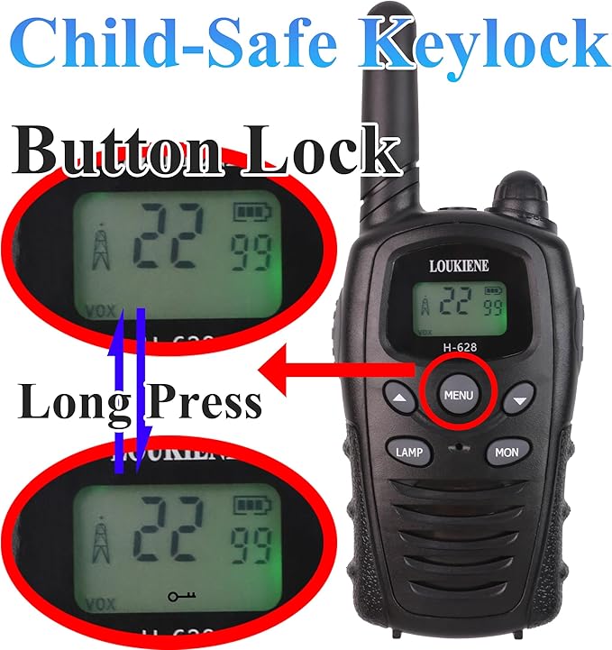 Walkie Talkies for Kids 22 Channels 2 Way Radio Toy with Backlit LCD, Flashlight 3 KMs Range for 3-12 Year Old Boys Girls Outside, Camping, Hiking (1 Pair, Black)