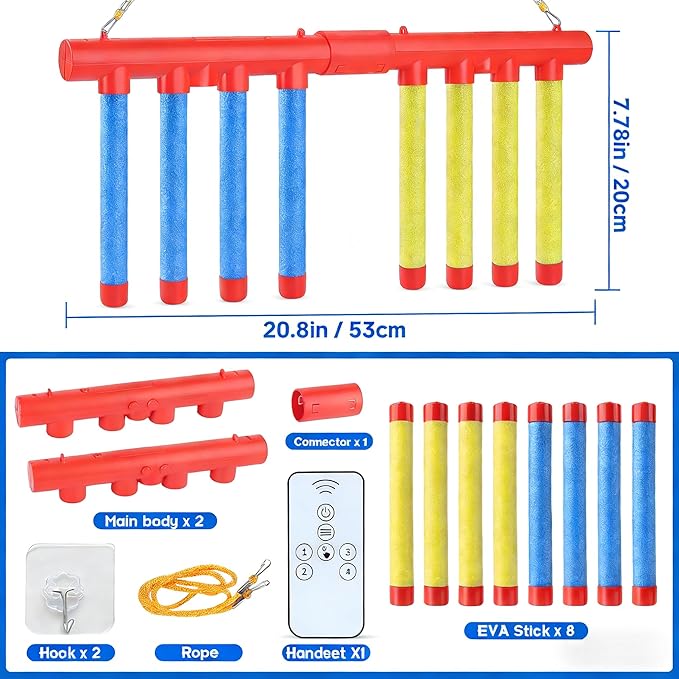 Hand Speed Challenge Game 8 Reflex Sticks Training with 3 Speed Modes Falling Sticks for Skill Development
