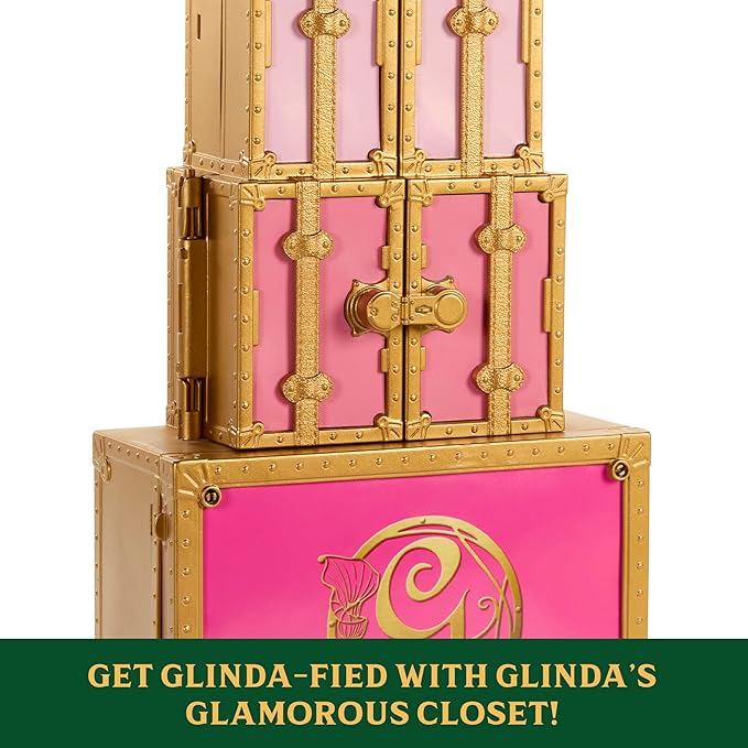 Mattel Universal Pictures’ Wicked Glinda’s Glamorous Closet with 2 Unique Looks, Surprises & 13 Accessories, Inspired by The Movie