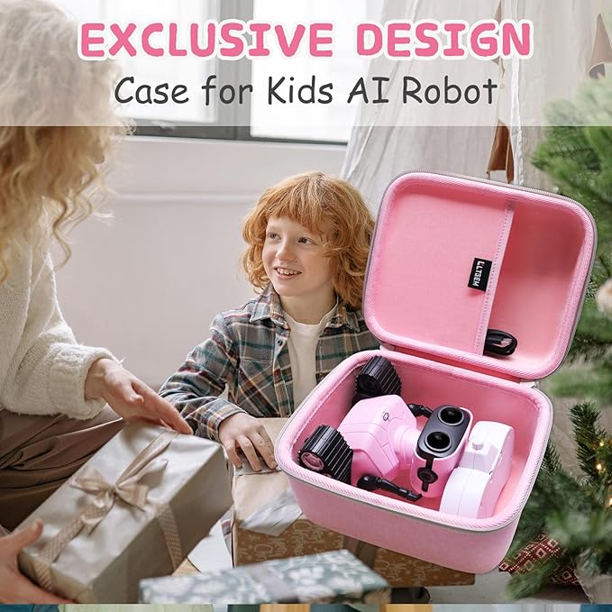 LTGEM Case Compatible with ALLCELE Girls Robot Toy/Miko Mini Robot(Inside: 7.2"×5.8"×3.1"), Pink