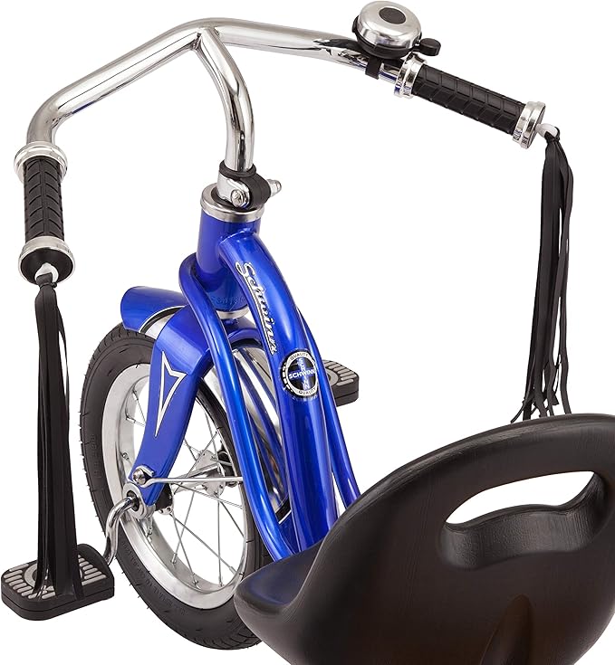 Schwinn Roadster Tricycle, 12 Inch Front Wheel Bike for Kids Ages 2-4, Low Center of Gravity, Retro Steel Frame, Adjustable Seat Grows with your Child, Rear Deck, Tricycle for Toddlers