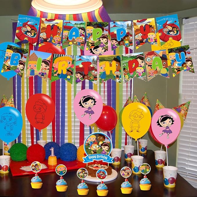 Little Einsteins Birthday Party Decorations, Caroon Little Einsteins Party Supplies with Banner, Cake Topper, Cupcake Toppers, Balloons for Fans Birthday Party Favors