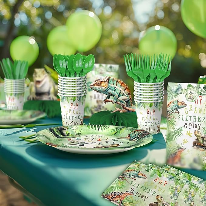 Reptile Party Centerpiece Set - Reptile Honeycomb Reptile Birthday Decorations and Reptile Table Toppers for Kids' Nature-Themed Birthday and Baby Shower Table Décor