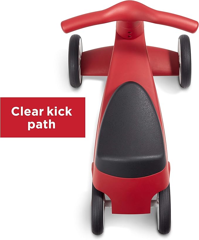 Radio Flyer Scoot About Sport Ride On, Ages 1-3, Stable Wide Front Wheels, Front Steering, Clear Kick Path, Under Seat Storage, Easy-Glide Wheels, Toddler Ride On, Amazon Exclusive