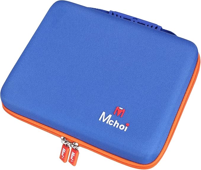 Mchoi Shockproof Carrying Case for Hot Wheels 20 Cars, Case Only (Blue, Yellow, Orange Zipper)
