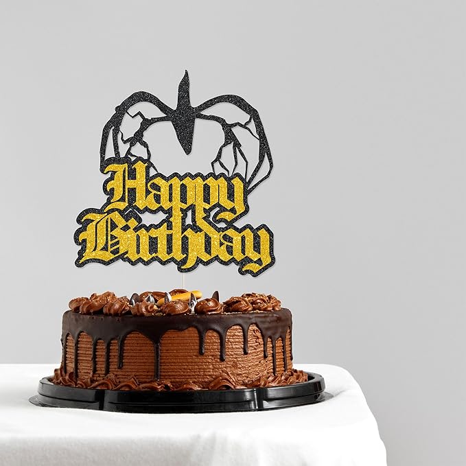 Stranger Birthday Cake Topper - Glitter Stranger Themed Things Birthday Decorations for Birthday Party Supplies