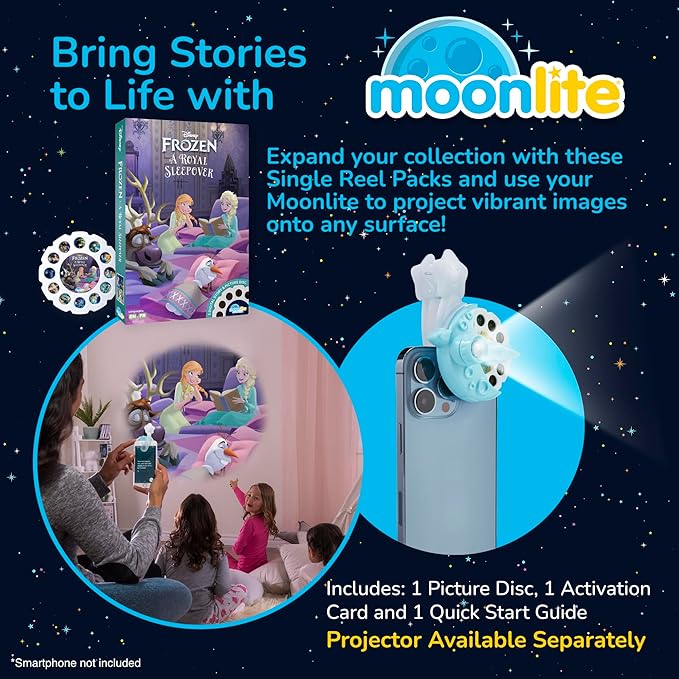Moonlite Storybook Reels for Flashlight Projector, Kids Toddler | Frozen Royal Sleepover | Single Reel Pack Story for 12 Months and Up