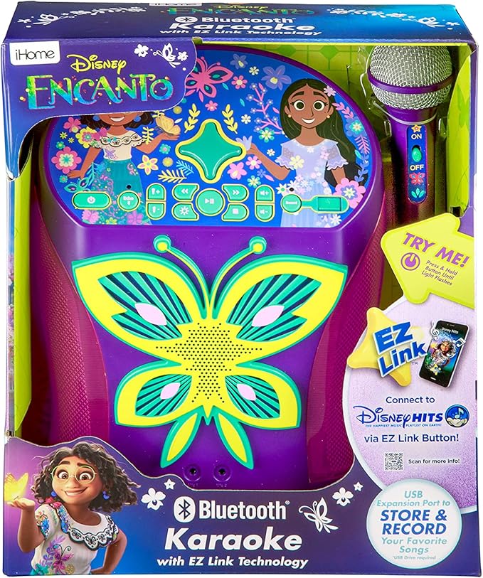 eKids Disney Encanto Karaoke Machine, Easily Access Disney Playlists with New EZ Link Feature