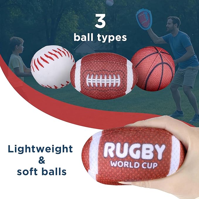 iPlay, iLearn Toddler Baseball Toy, Boy Toss Catching Ball Game Toy W/ 2 Gloves 6 Soft Balls, Sport Outdoor Yard Beach Play for Family Activities, Fun Birthday Gifts 3 4 5 6 7 8-12 Year Old Girl Kids