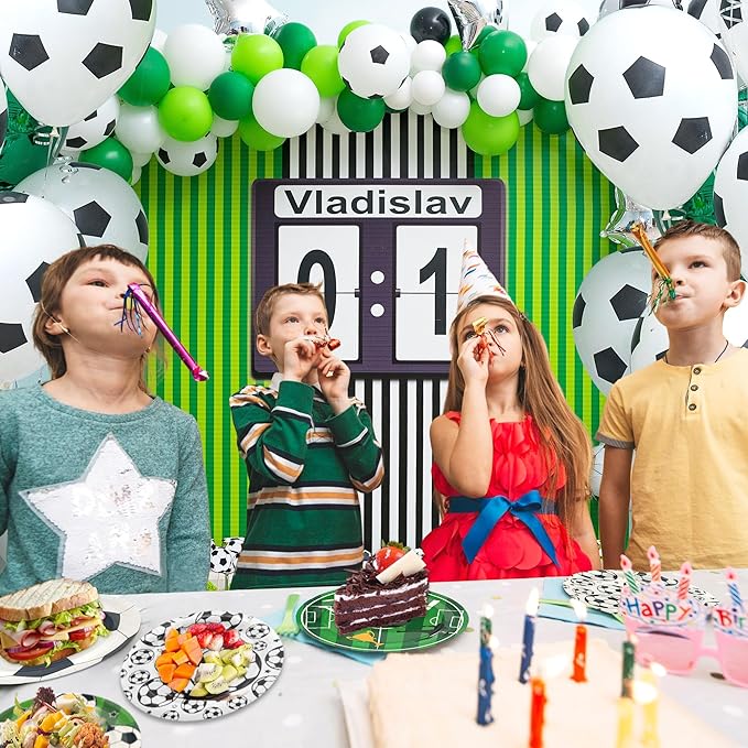 48PCS Soccer Plates 7" Soccer Party Plates Disposable Paper Plates Birthday Party Decorations Party Supplies for Kids Boys Adults