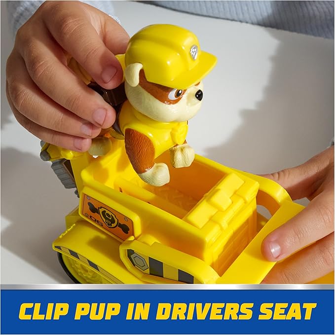 PAW Patrol, Rubble’s Bulldozer Toy Truck with Collectible Action Figure, Sustainably Minded Kids Toys for Boys & Girls Ages 3 and Up