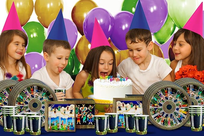 Greek Mythology Birthday Party Supplies Set Plates Napkins Cups Tableware Kit for 16