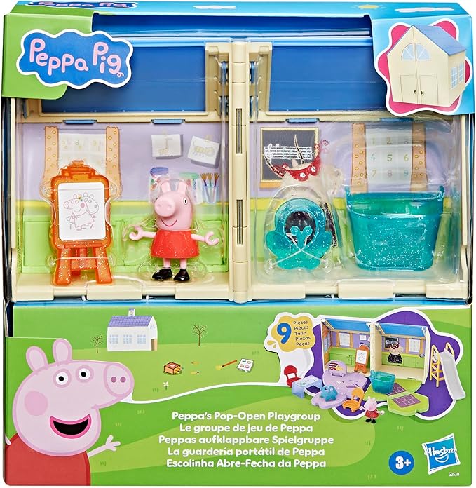Peppa Pig Peppa's Pop-Open Playgroup Playset with Figure, Preschool Toys for 3 Year Old Girls and Boys and Up
