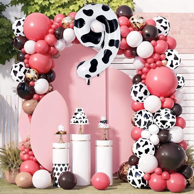 Cow Print Number 9 Balloon, Large 40 Inch Cow Number Birthday Balloons, Foil Mylar Number 9 Balloons for 9 Year Old Birthday Party Decorations Supplies Animal Farm Cowboy Cowgirl Themed Party
